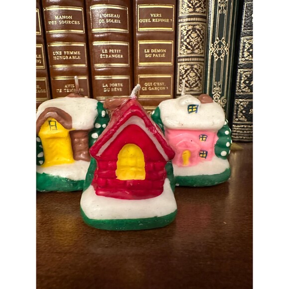 Yves Rocher Set 5 Mini Vintage House Candles Christmas Table Decor Nostalgia - Picture 2 of 5